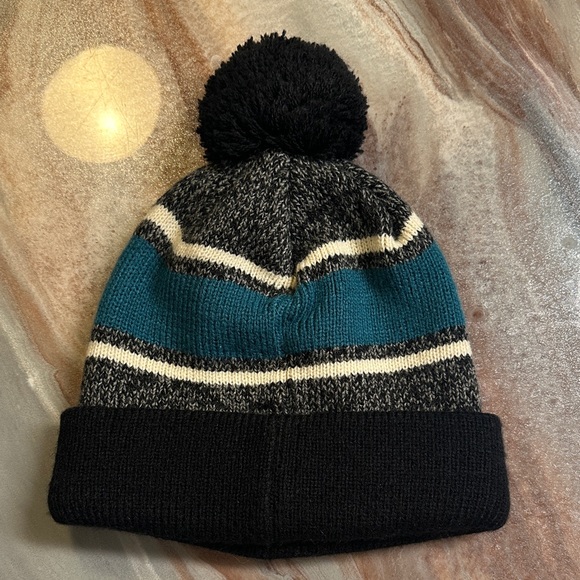 Jacksonville Jaguars Black and Teal Pom-Pom Beanie - Picture 2 of 2